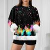 Women's Casual Fashion Christmas Retro Print Long-Sleeve Sweatshirt