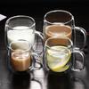 Glas Doppelwandig Haushalt Mit Griff Kaltgetränk Milchbecher Glas Kaffee Doppelbecher