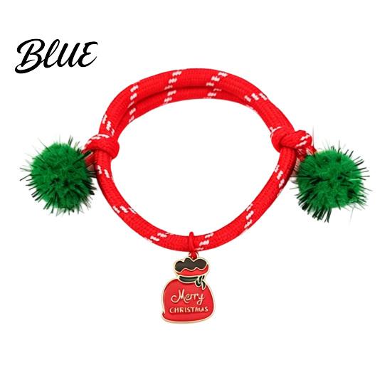 Cute Snowman Wrist Decor Christmas Bracelets Red Green String Bracelet Adjustable Rope Bracelet with Bag Charm Lanyard And Tinsel Pom Poms Holiday