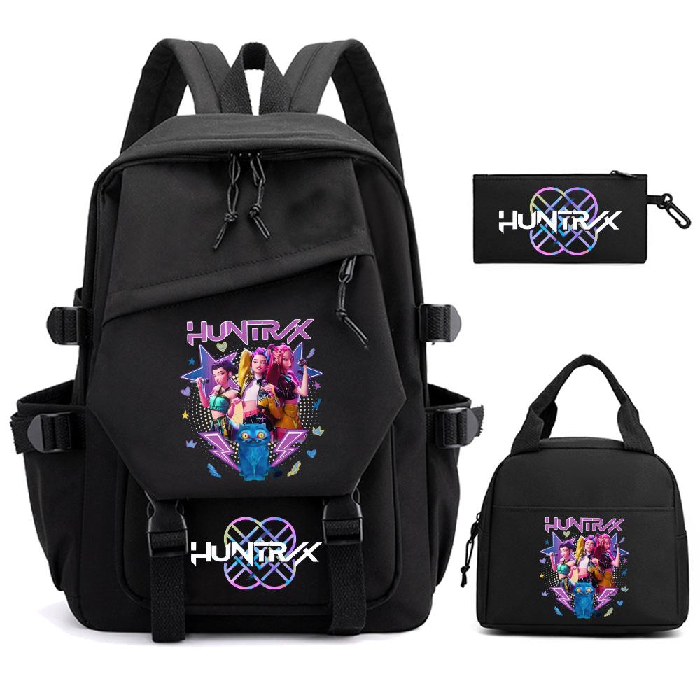 3Pcs/set Cartoon Kpop Demon Hunters Printed Backpack for Teenger Children Student Large Capacity Schoolbag Girl Gift Women Travel Bag Mochila
