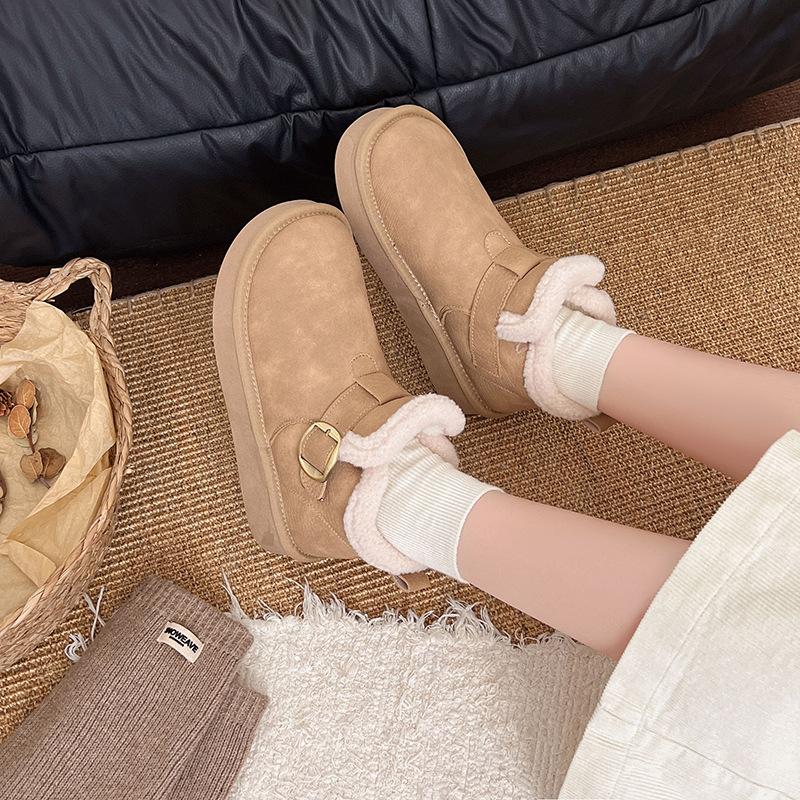 Winter new thick-soled snow boots women s velvet thickened snow cotton non-slip retro 36