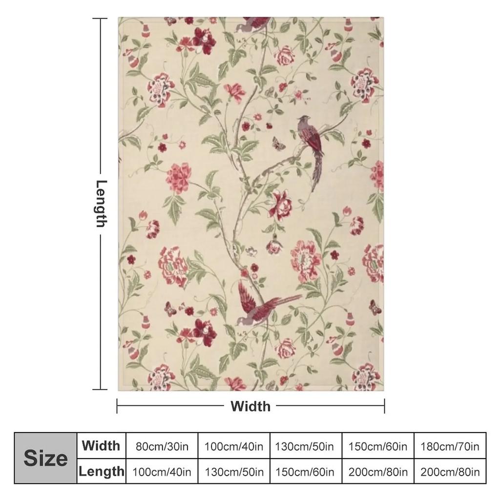 Laura Ashley Flowers Brids Throw Blanket Heavy Luxury St Thermal Blankets
