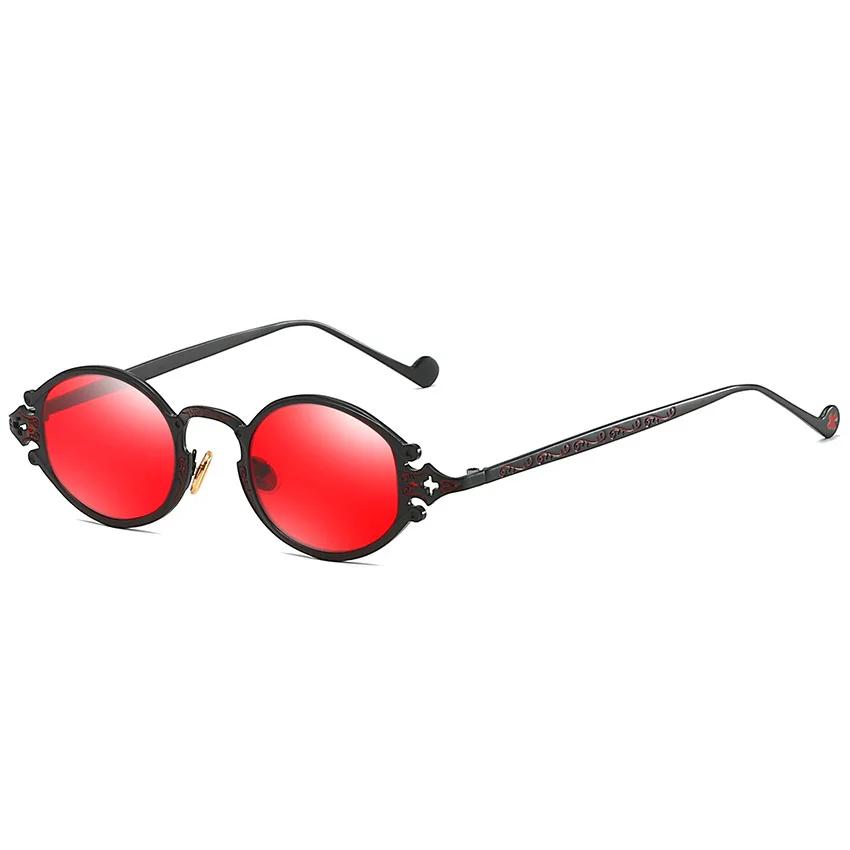Vintage Punk Style Sunglasses Men Retro Elliptical Metal Frame Women Sun Glasses Fashion Eyewear