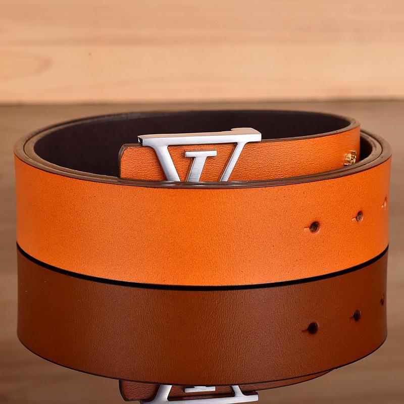 Herren Jugend Gürtel aus echtem Leder mit Karomuster und glatter Schnalle - Stilvoller Rindsleder Hüftgürtel für trendige Looks