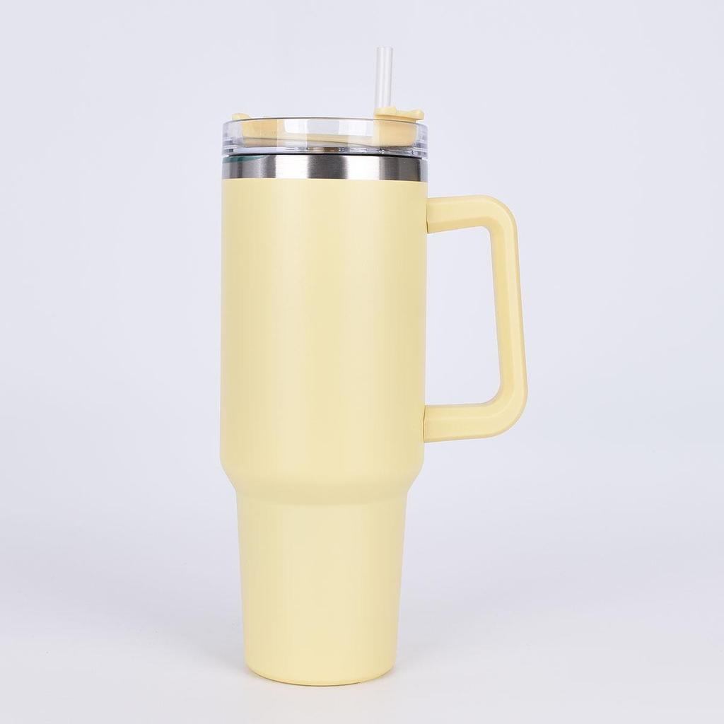 40oz Second Gen Insulated Stainless Steel Car Cup with Straw - Large Capacity Cold Preservation
