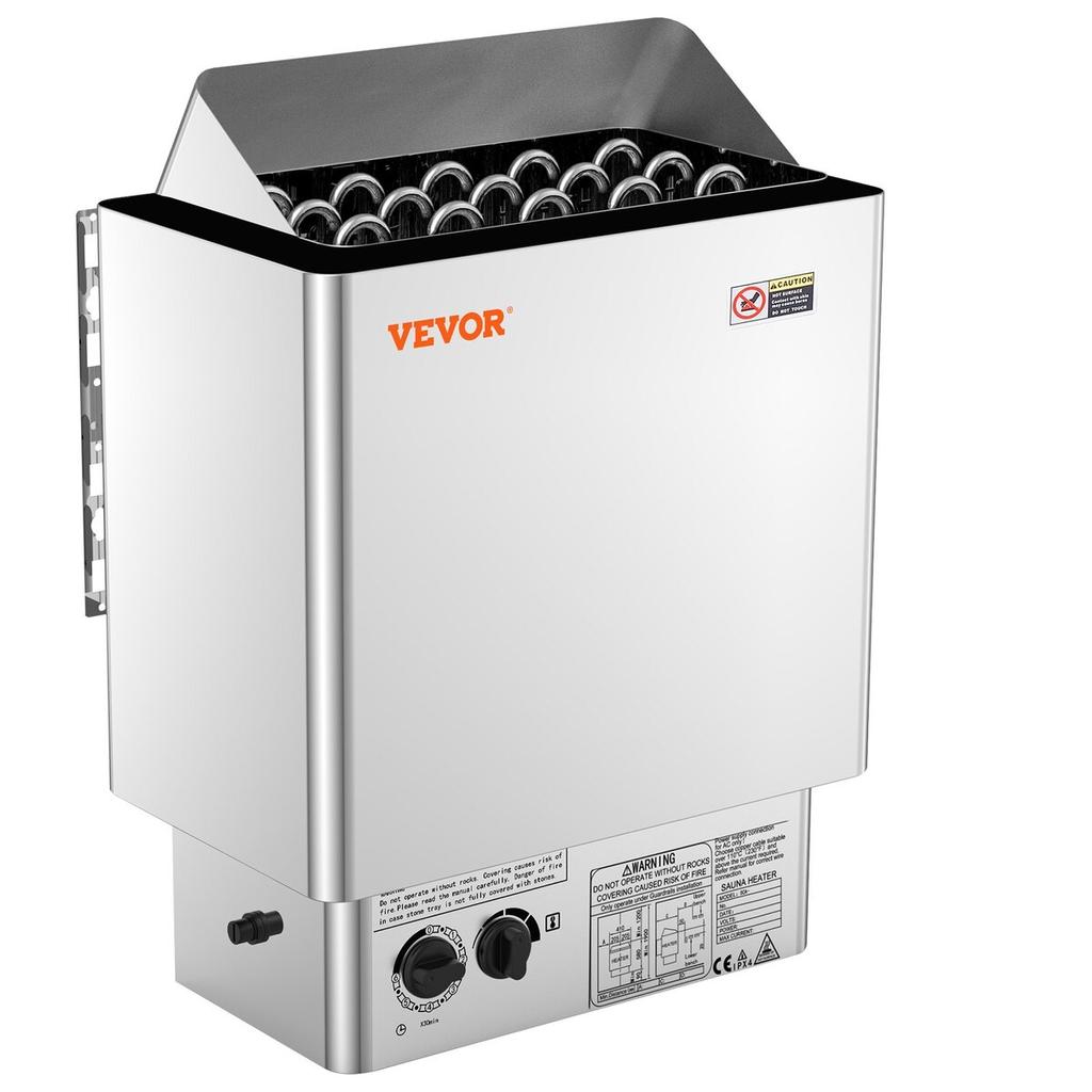 8KW Electric Sauna Heater Built-In Control 8-12 m³HomeSpa Stainless Steel