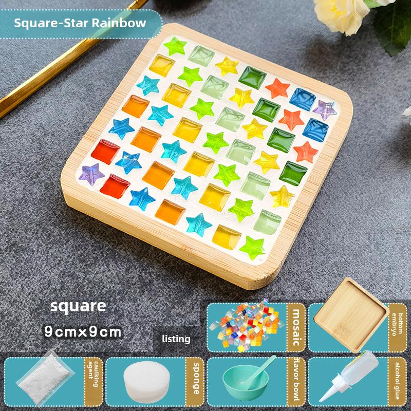 Bamboo Mosaic Coaster DIY Kit for Students and Kids