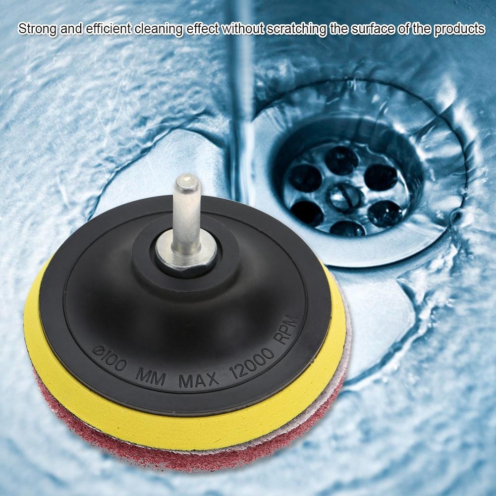 Tile Scrubber Metal Polishing Cleaning Pads Brushes Drill Attachment Cleaner Tool with Shaft