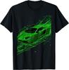 T-Shirt Verde Lime con Grafica Fulmine Auto Sportiva Italiana