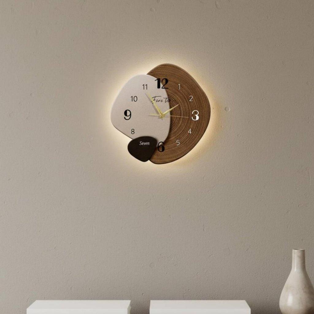 Wall Clock Illumination Lighted Artistic Decor Abstract