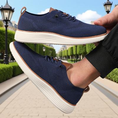 Męskie Oddychające Buty Codzienne Granatowe Lekkie Trampki Modny Siateczkowy Wierzch Komfort Modny Styl Uliczny Outdoor Męskie Buty