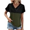 Summer Tops For Women Pattern For Women V-Neck Short Sleeve Comfy Womens Tops Oversized Tshirts
