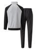Men's Color Block Waffle Jacket and Sportswear Set - Autumn/Winter Collection