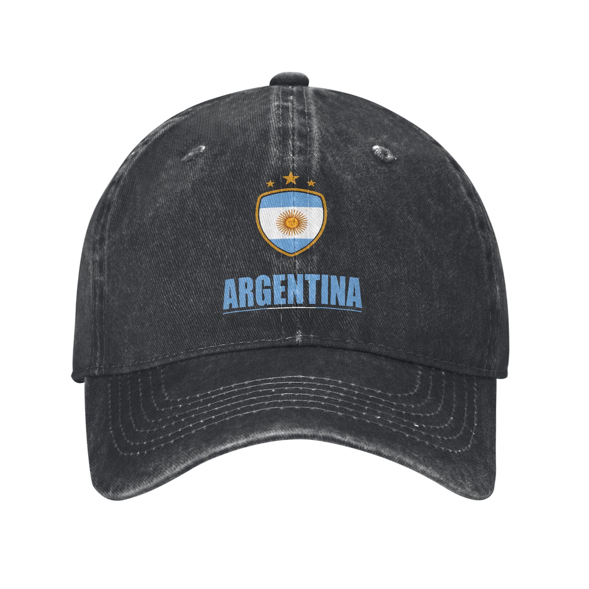 Unisex Las Malvinas Argentina Soccer Football Printed Hat Vintage Distressed Washed Baseball Cap Adjustable One Size