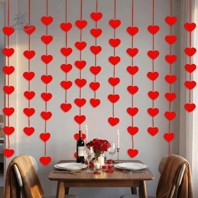 Romantic Love Flower Hanging Curtain DIY Party Supplies Wedding Love Pulling Decorations String Garland
