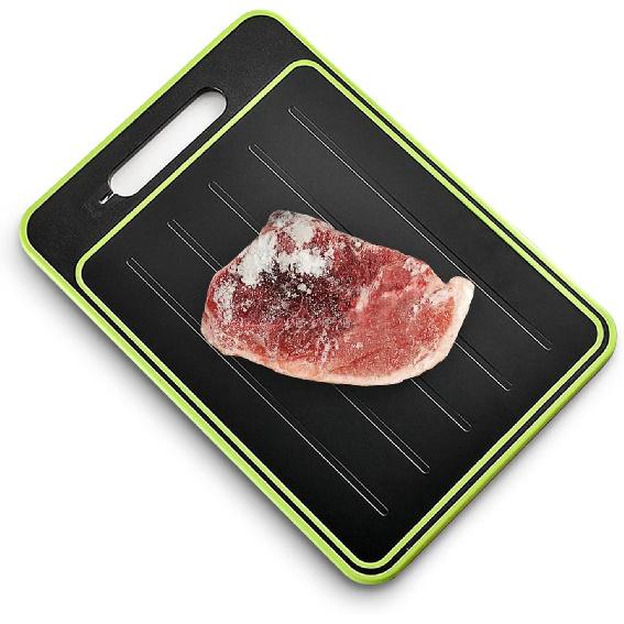 2 in 1 Defrosting Tray/cutting Board, Defrost Cutting Board with Sharpener, Thawing Tray for Frozen Meat, Double Sided Cutting Board with Sharpener