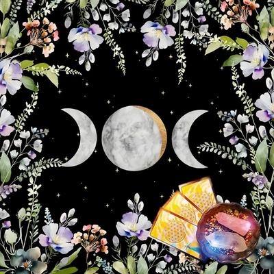 Mystisches Mond-Sternenmuster Tarots Tischdecke Tarots Kartenlesetuch für Spirituelle Praktiken