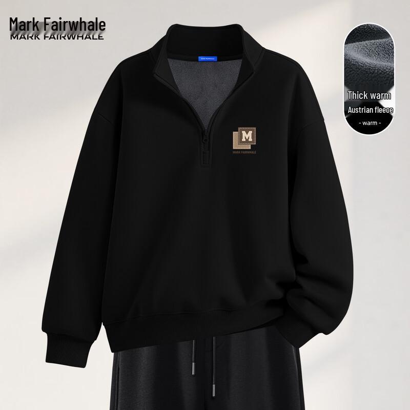 Mark Fairwhale Men's Thickened Half-Zip Fleece Sweatshirt