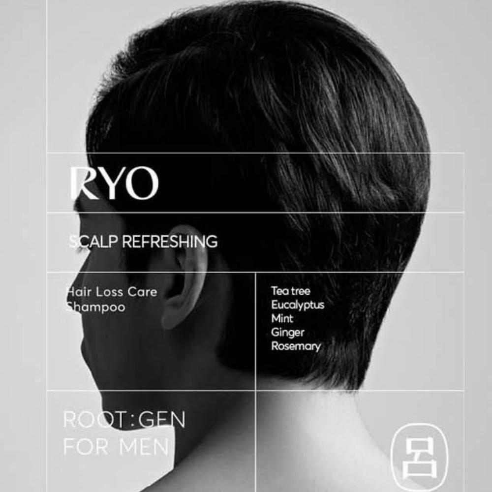 RYO Root:Gen Men's Customized Hair Loss Treatment Shampoo with Tea tree and Eucalyptus Scent, 515ml