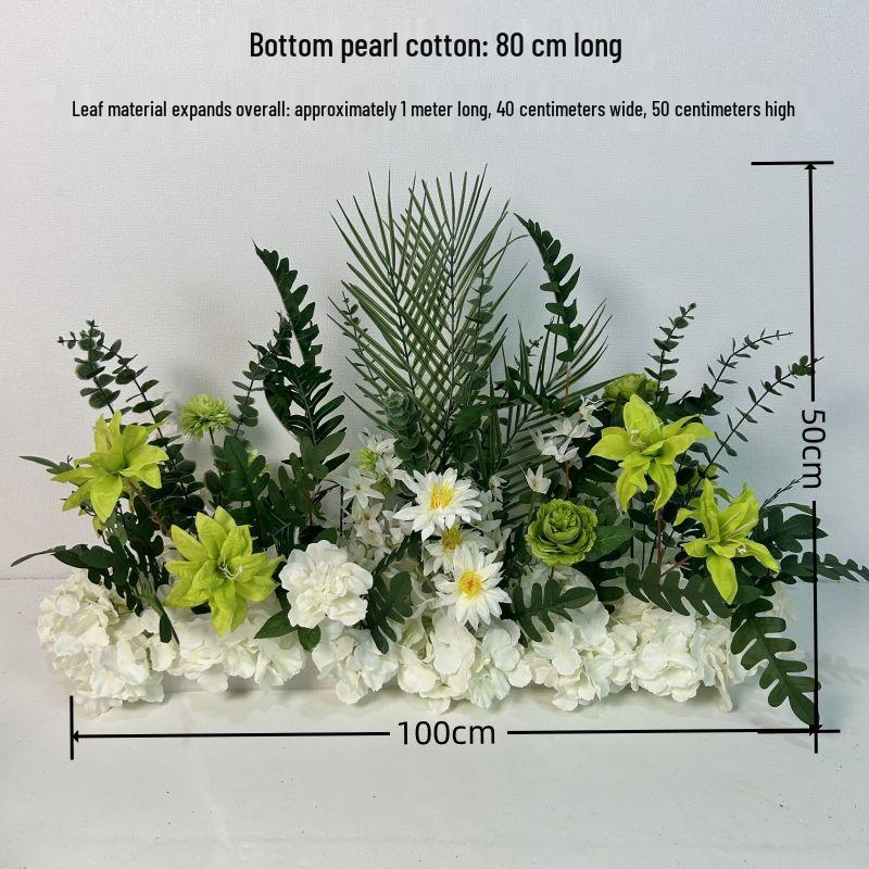 Mori Style Wedding Aisle Flower Row - Artificial Floral Decoration for T-Stage & Background