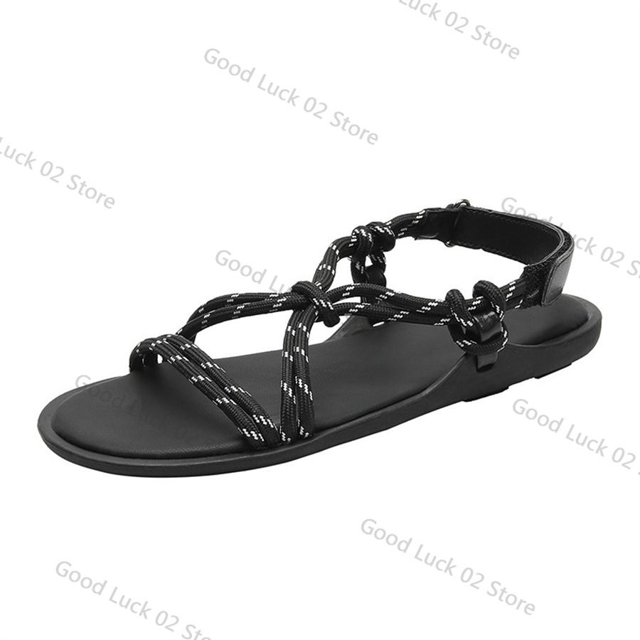 

Fashion 2025 New Summer Women Sandals Casual Flat Shoes Rope Cross-strap Beach Flats Leisure Sandalias Mujer Holiday Vacation Sandal 35