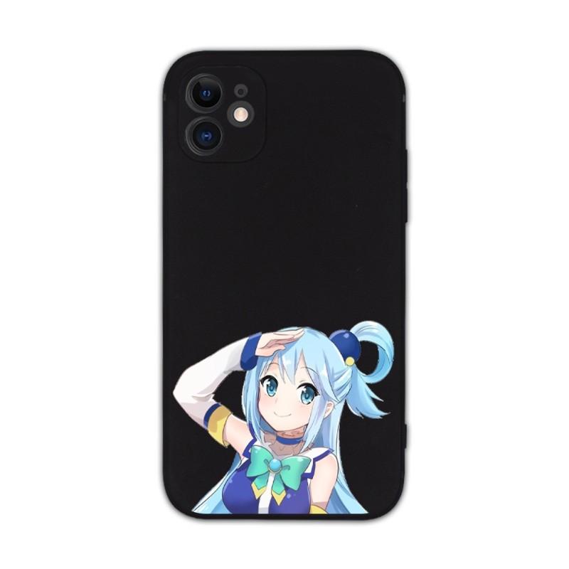 Urocze etui na telefon Konosuba Aqua dla iPhone 14 11 12 13 Pro Max X XR XSMax 6 6S 7 8 Plus SE 2022 Miękkie kwadratowe kolorowe etui na telefon