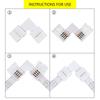 20Pcs/Set 10mm 4 Pin LED RGB Connector Set L Shape Unwired Gapless Solderless SMD 5050 RGB Connector LED Lights Accessories