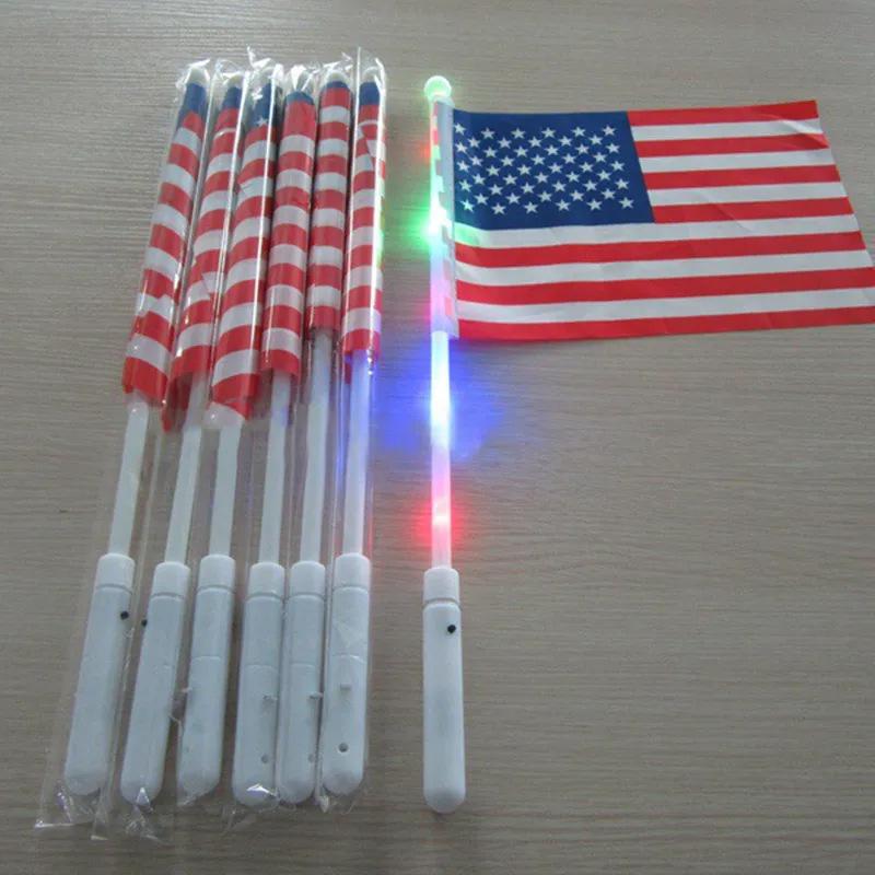 

2026 US-Canada-Mexico World Cup luminous hand-cranked flag glow stick 14 * 21cm plastic pole hand-waving flag fan supplies single 14*21cm (remark country)