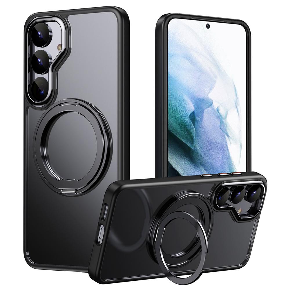 For Samsung Galaxy S25+ Case Compatible with MagSafe TPU+Acrylic+Metal Kickstand Matte Phone Cover