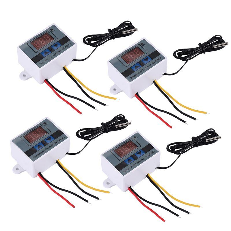 

Fresh 4Pcs 220V Ac Digital Led Temperature Controller Xh-W3001 For Incubator Cooling Heating Switch Thermostat Ntc Sensor