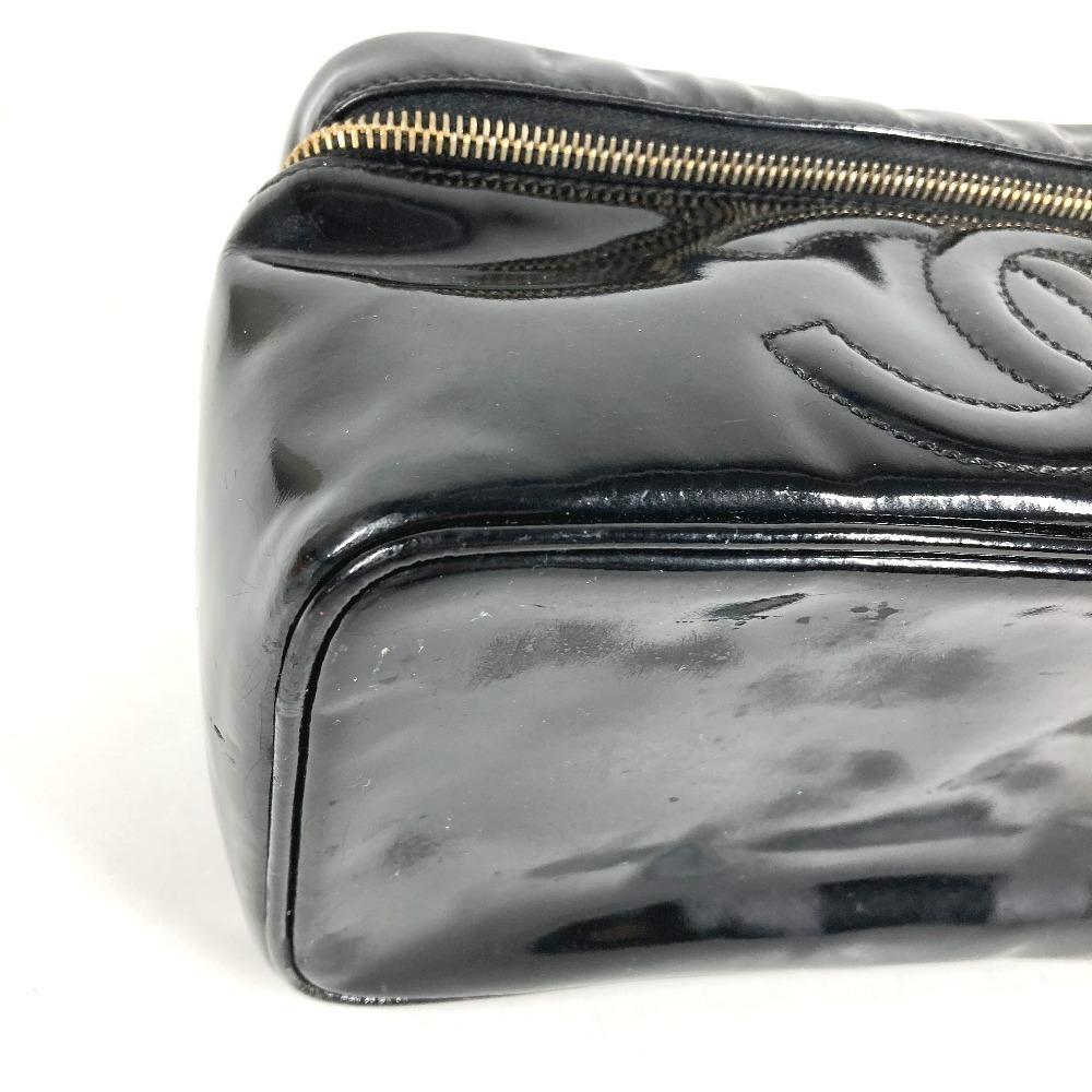 CHANEL With mirror CC logo Bag Vanity Bag Horizontal Cosmetics Pouch Hand Bag