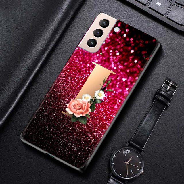 Red Retro Letter A -Z Phone Shell For Samsung Galaxy S21 S20 S10 S9 S8 Plus Ultra 5g S10lite S10e S7edge S20 S21 Fe Cover Case