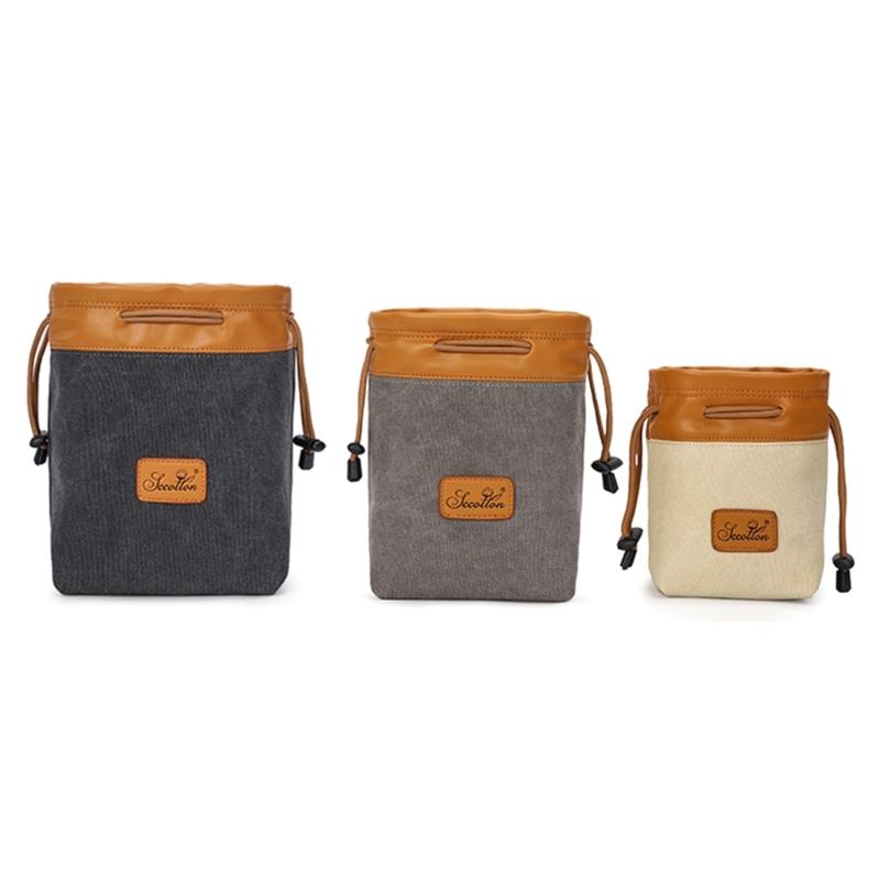 Ergonomic DSLR Camera Drawstring Bag Breathable Padding Multiple Small Compartments For Secure Carrying
