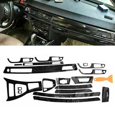 5D interiérový lesklý karbónový lemovací štítok pre BMW radu 3 E90 2005-2012
