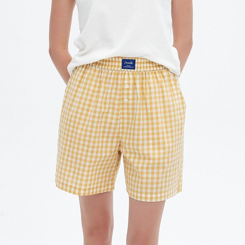 

Вышитые шорты Летние больших размеров Женские домашние брюки Свободные повседневные Пижамные брюки Дышащие Пляжные брюки Можно носить как верхнюю одежду Брюки со стрелками Huang Ge L