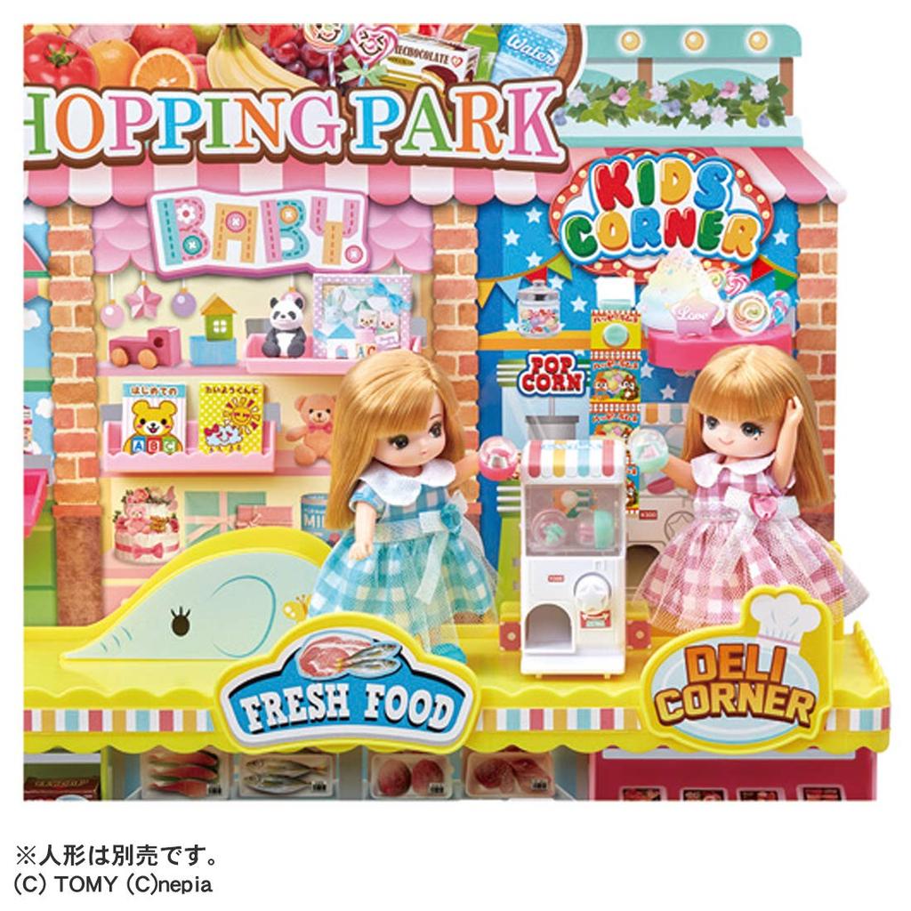TAKARA TOMY Plastic Shopping Park Pretend Play Toy for Girls Ages 3 and with Licca Licca-chan Doll, Dress-Up Up, Pay!
