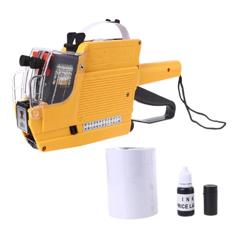Price Gun Price Numerical Tag Gun Handheld Pricing Labeller MX-6600 Plastic Label Maker for Retail Shop Grocery Store