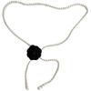Pearl Camellia High-End Waist Chain: Versatile, Sweet Style Dress Accessory for Women.