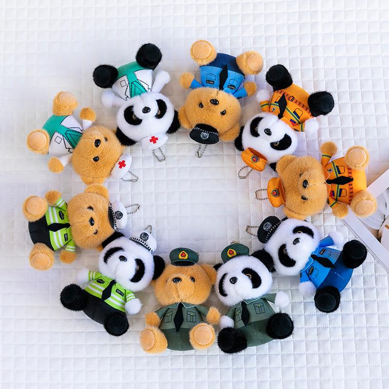 Breloc de pluș Panda Polițist - Variante Teddy Poliție Rutieră, Pompier, Doctor