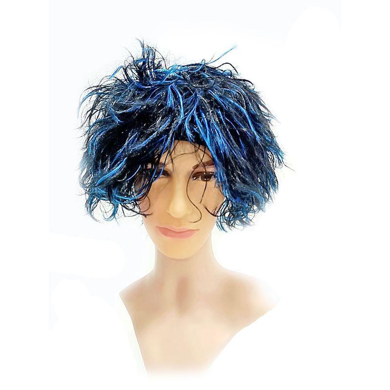 

Yi Film and Television Same Style Men s Short Wig Beggar Shepherd Sheep Migrant Worker Hair Modeling Funny Full-Head Wig Headdress Middle-Aged Fashion Black Blue