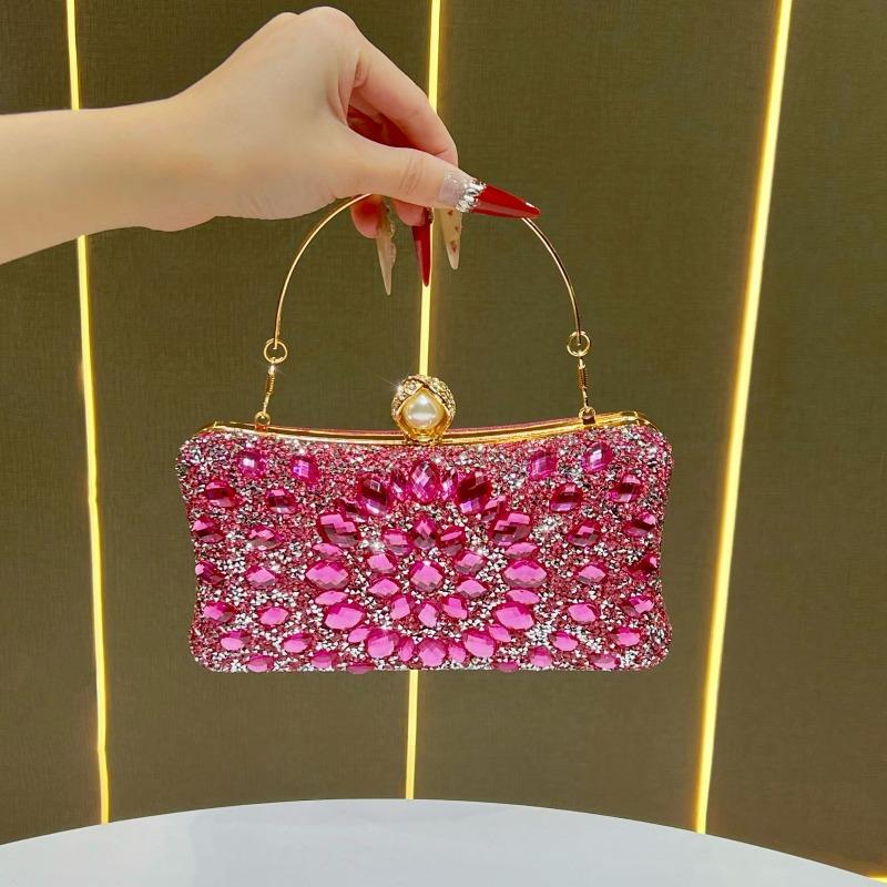 Diamond-studded Evening Bag for Ladies, Fashionable Handbag, Light Luxury Crossbody Bag, Glittering Diamond Clutch Bag