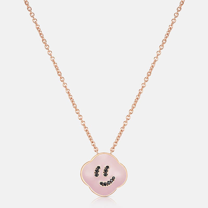 METROCITY JEWELRY Happy Rosa Sterling Silver Rose Necklace A251SN1086RPZ