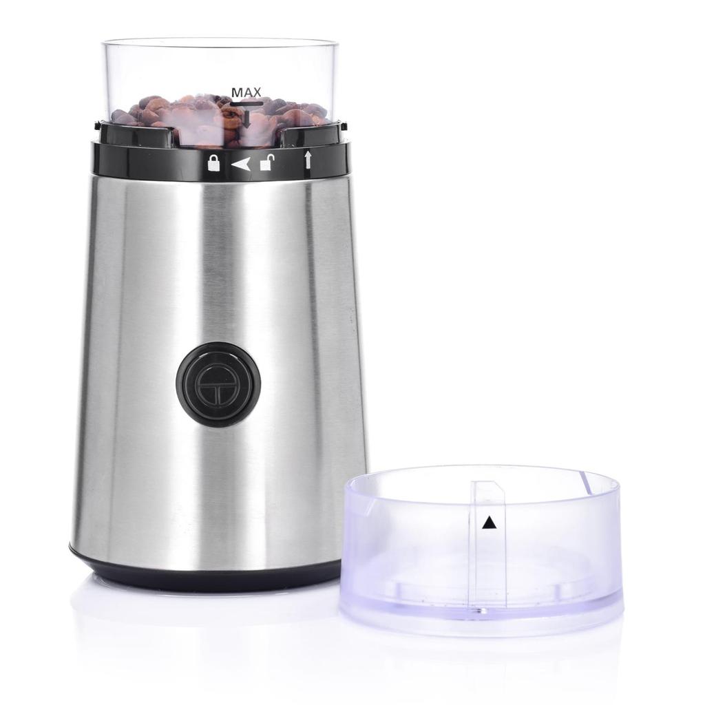 Sleek Electric Coffee & Spice Grinder, Stainless Steel, BOSSE DUKA