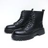 Men's shoes large size new leather boots fashion outdoor casual shoes trend British style high top Martin boots can be