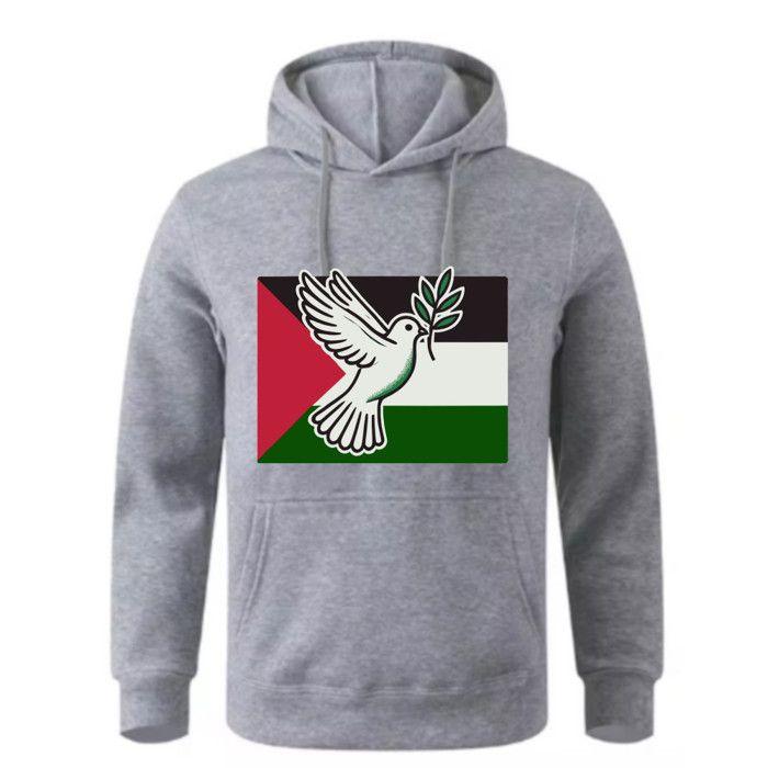 Sweat à capuche Palestine homme gris - - Gris