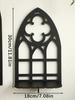 Black Gothic Wooden Shelf Hollow Vintage Fence shape Wall Hanging Decor Floating Shelves Crystal Holder Room Decor Wall Decor