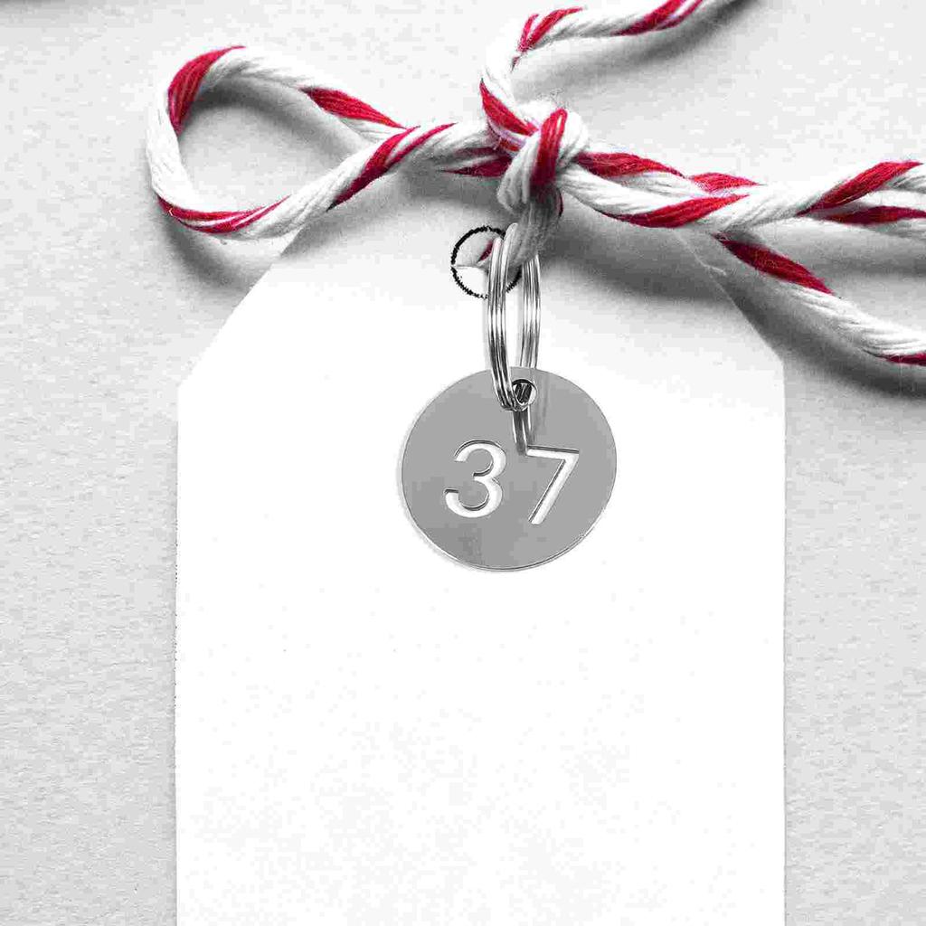 50 Pezzi Etichette Numerate in Acciaio Inossidabile Portachiavi Rotondi in Metallo Etichette ID 1 50 Etichette con Portachiavi ad Anello per Chiavi di Ufficio Hotel Porta Garage
