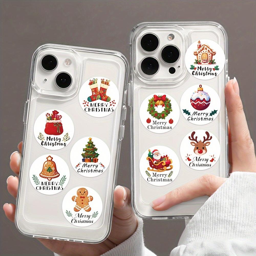 500pcs/roll Christmas Roll Stickers for Laptop Notebooks, Envelopes, Water Cups, Seals, Decorative Stickers