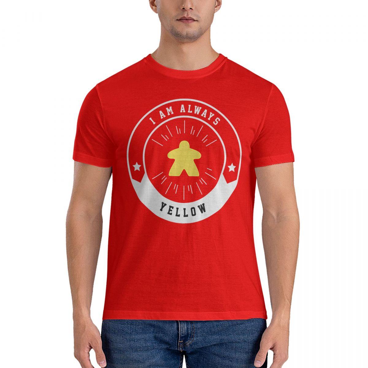 I Am Always Yellow Meeple Board Games And Meeples Addict Relaxed Fit T Shirt CCatan Pure Cotton Clothing S
