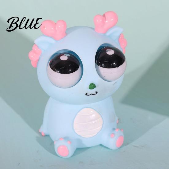 Dragon Stress Reliever Popping Eye Squeeze Toy Anxiety Relief Sitting Cartoon Child-friendly Pinch Sensory Soft Ball Animal Fidget